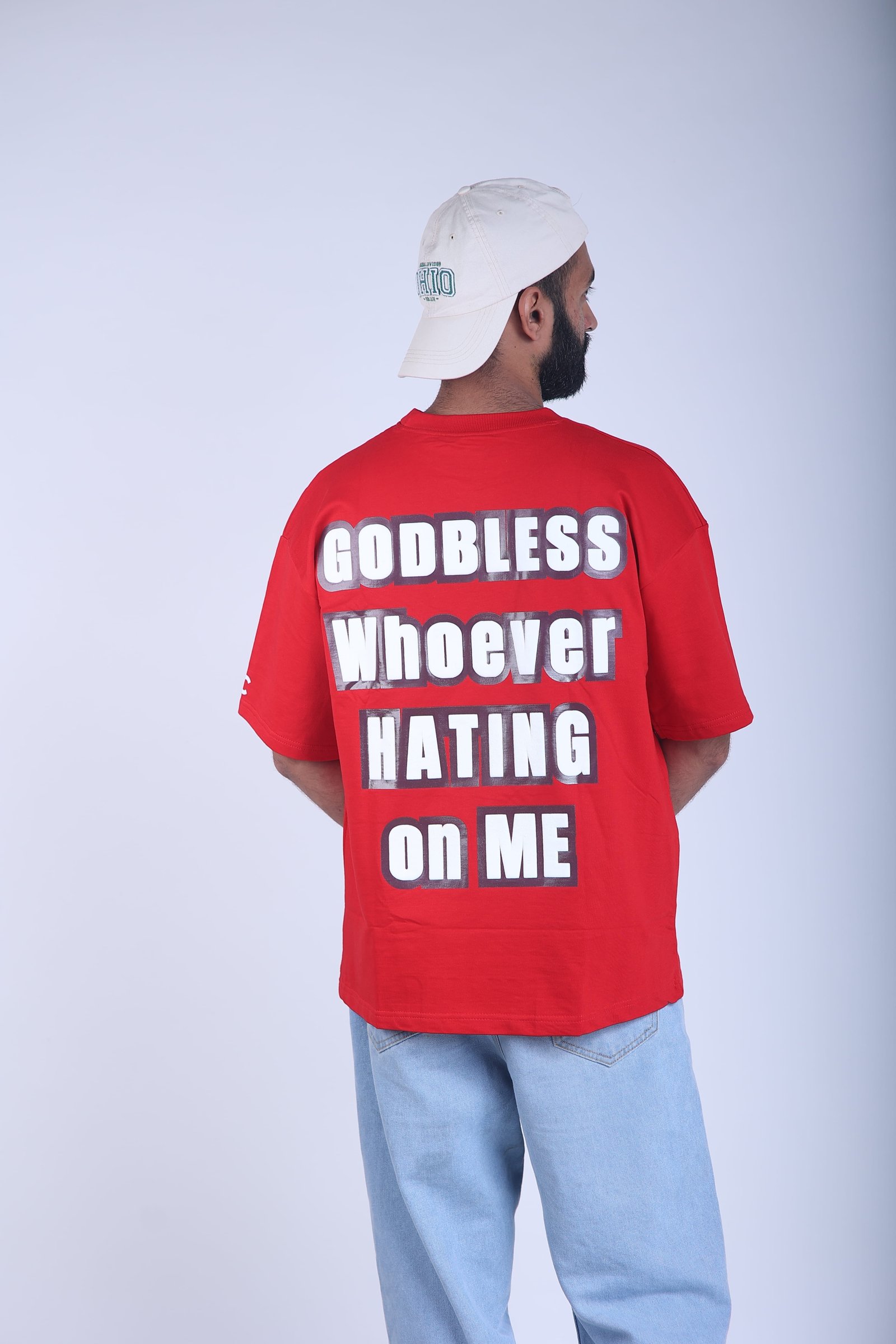 3d Puff Print 240 GSM Oversized Tshirt ( Godbless)