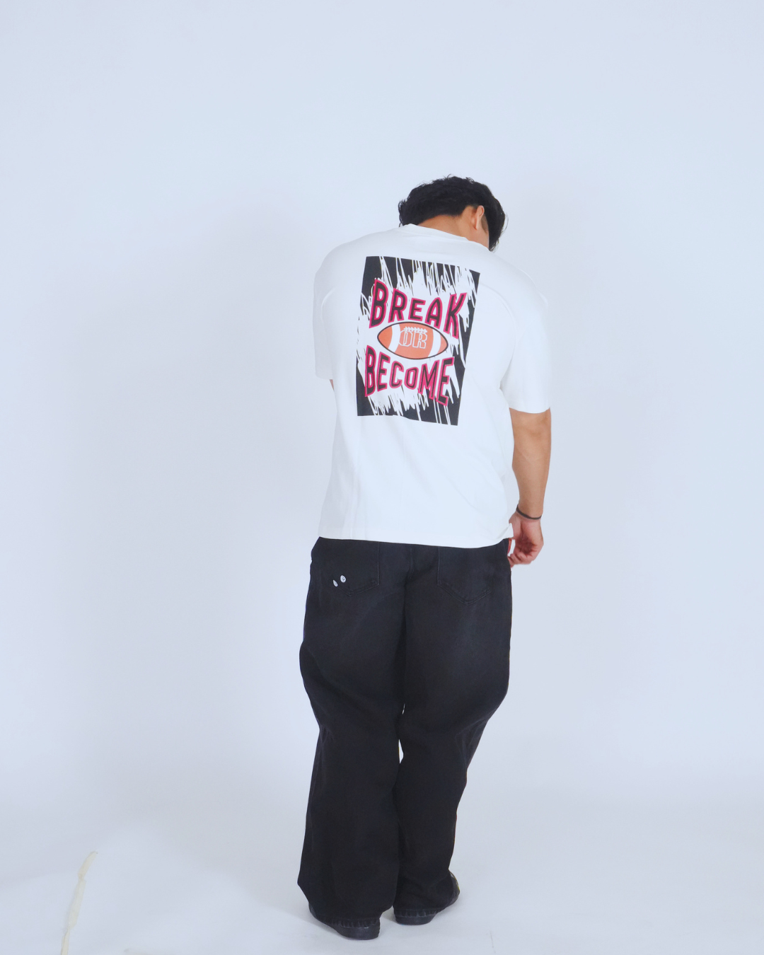 off white Break or become 240 GSM Oversized tshirt