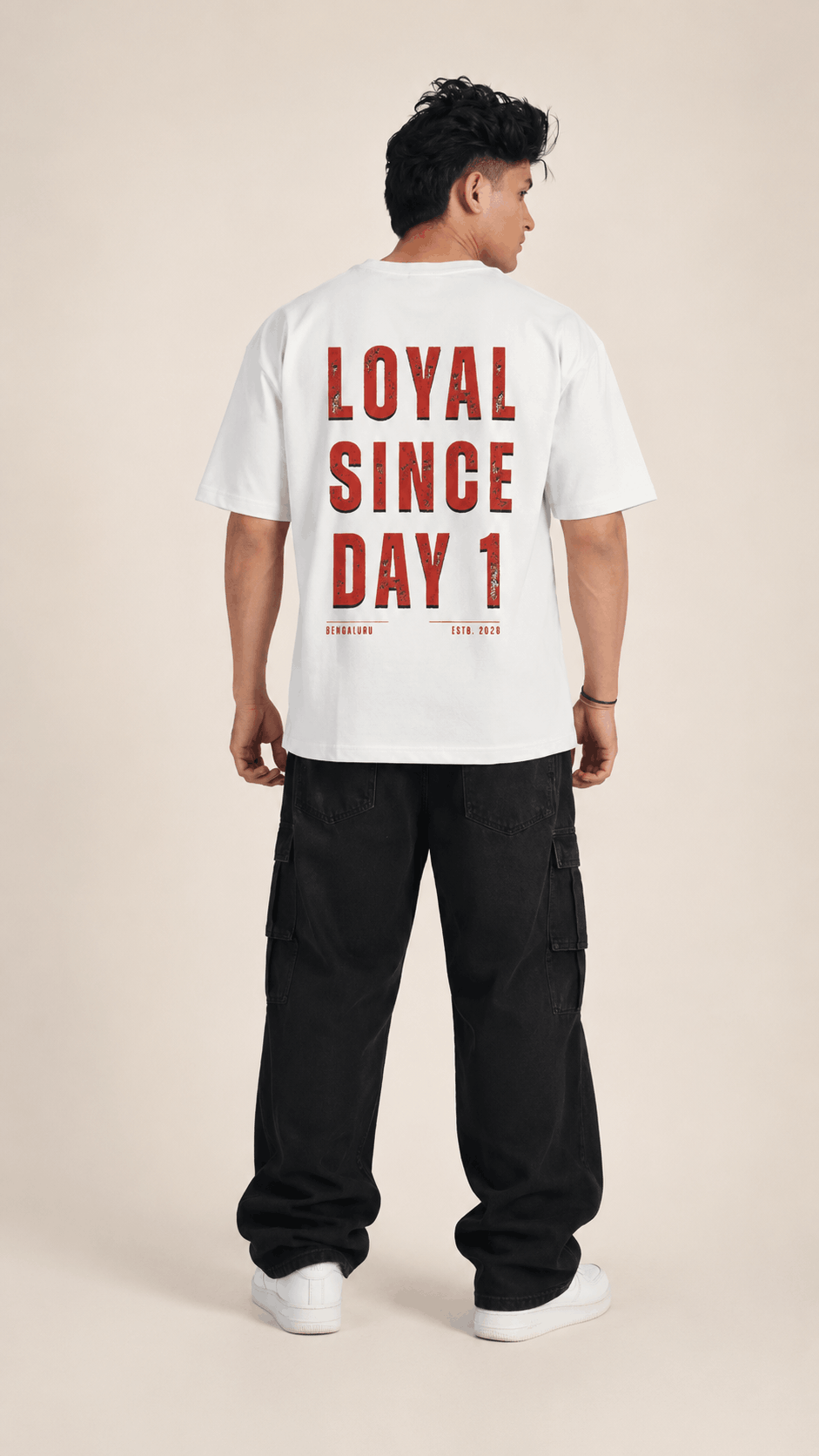 Loyal Since Day 1 Oversized Tee — White