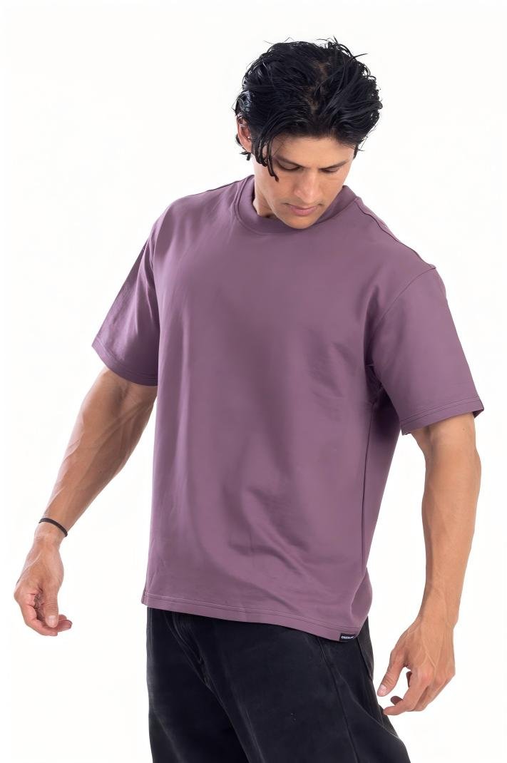 Denim Round Neck Oversized Tshirt - 100% Cotton (260 GSM heavy weight)