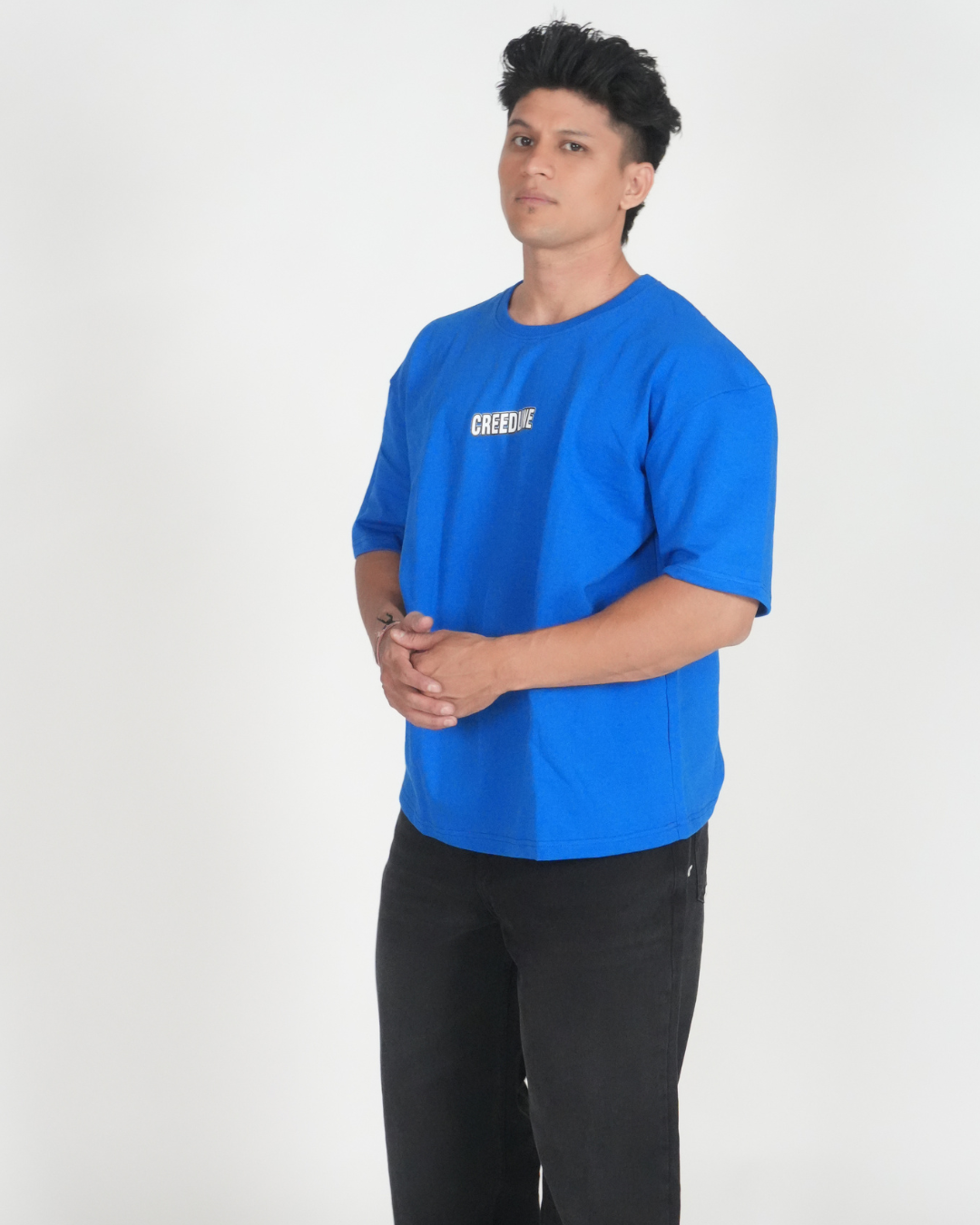 Bloom 240 GSM Oversized Tshirt - Blue