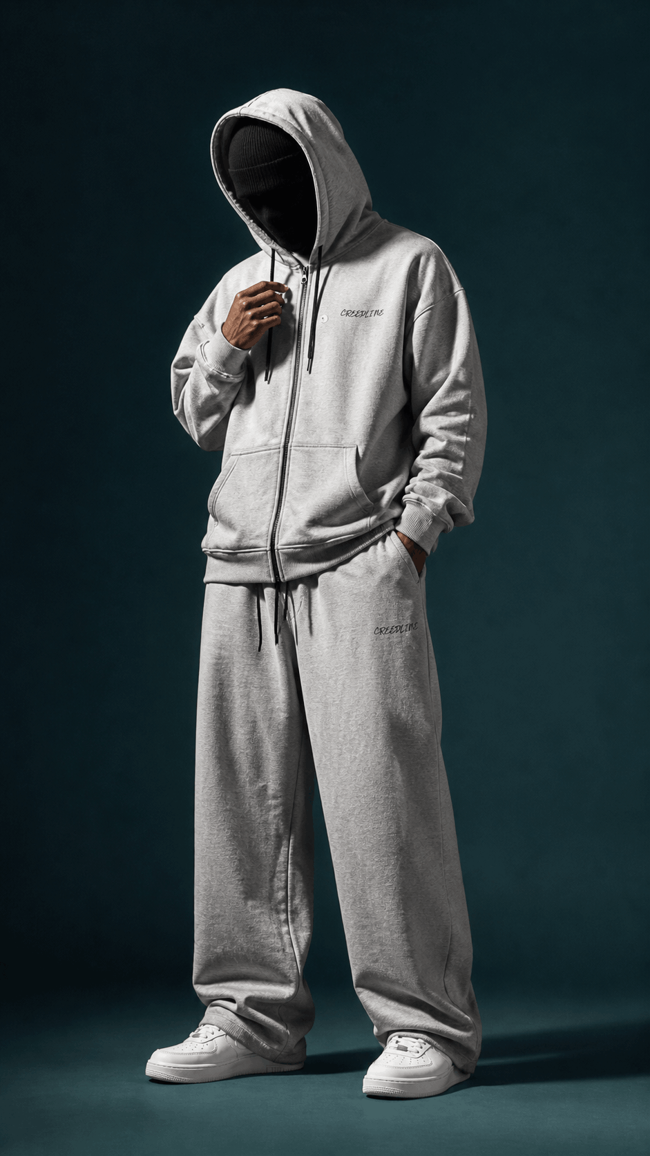 Grey melange 300 GSM baggy Oversized Bottoms