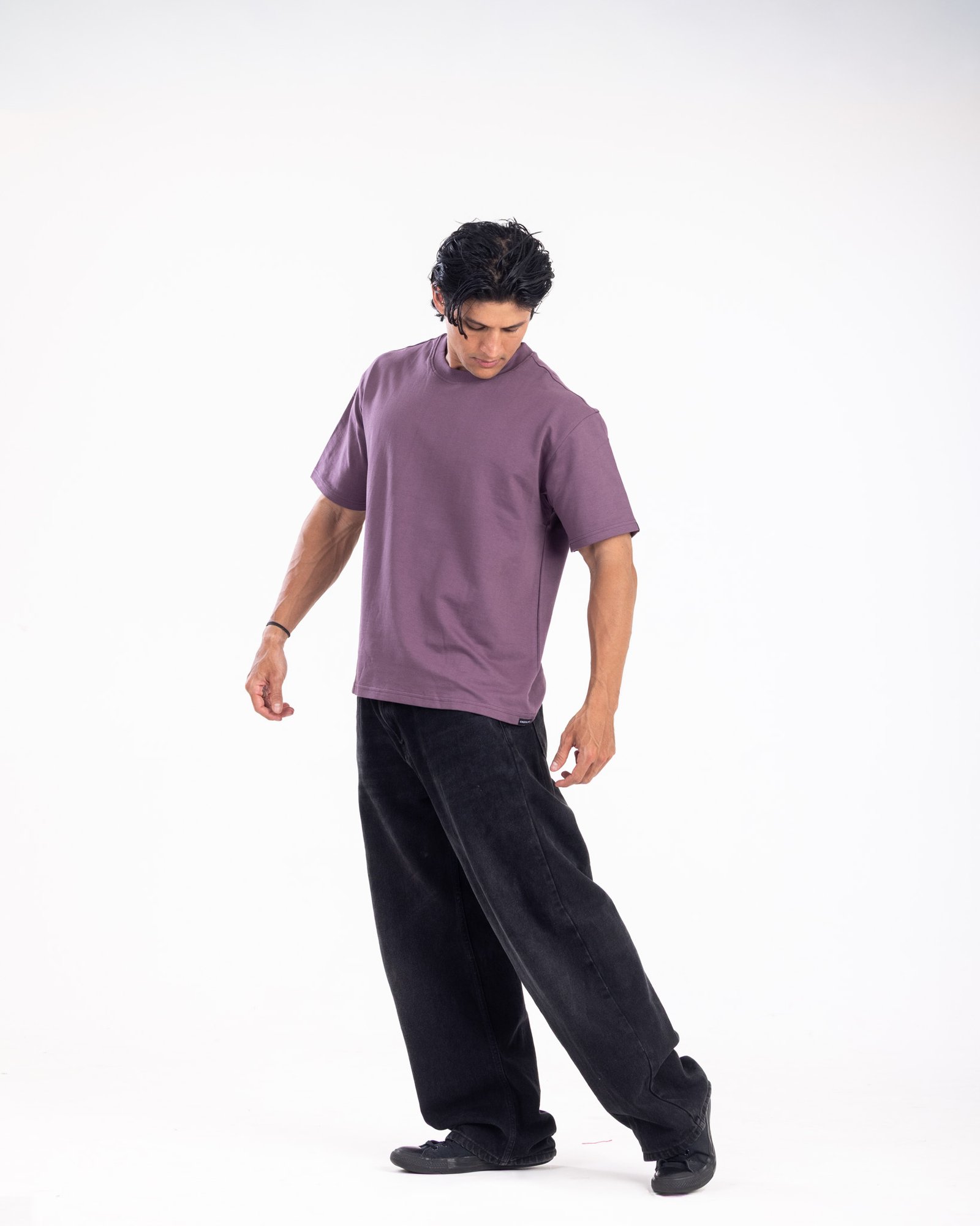 Denim Round Neck Oversized Tshirt - 100% Cotton (260 GSM heavy weight)