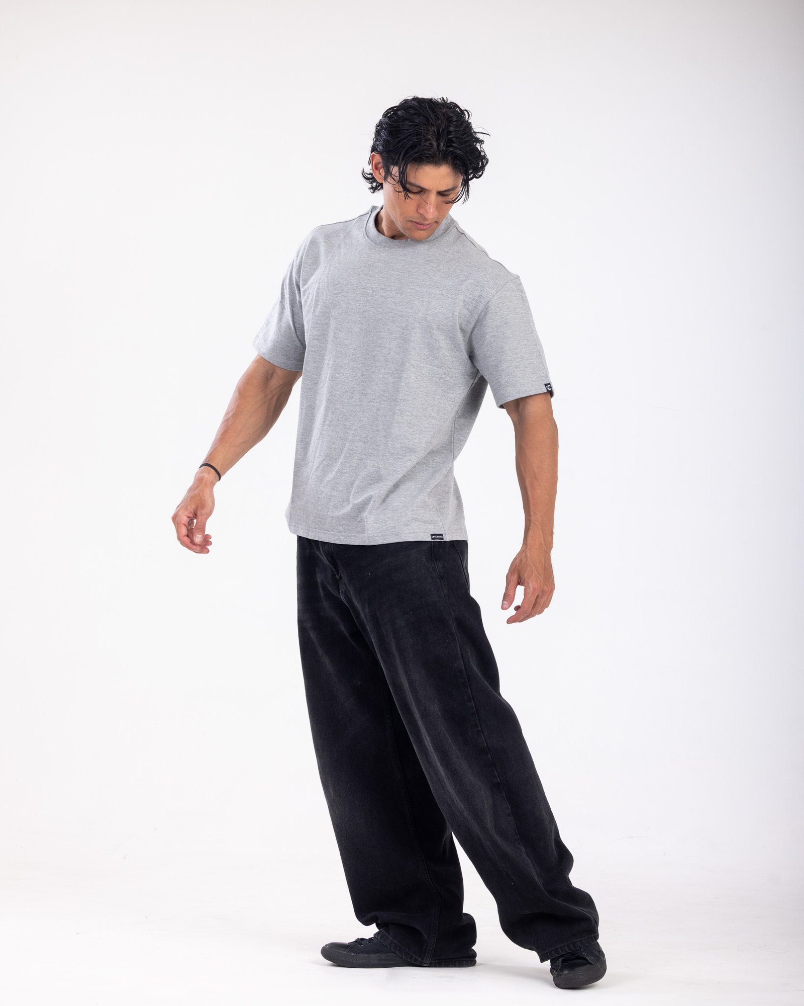 Grey Round Neck Oversized Tshirt - 100% Cotton (260 GSM heavy weight)