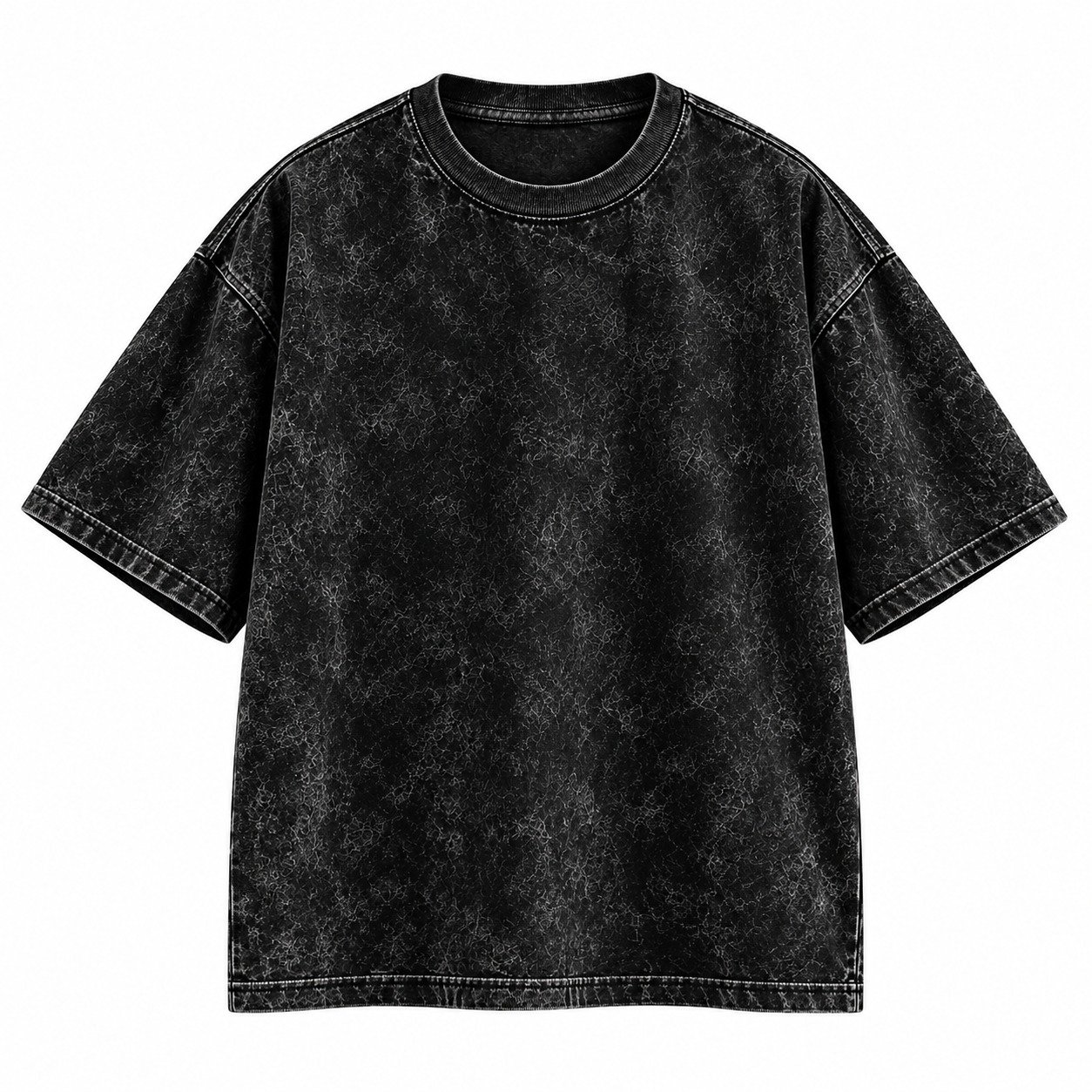 Black Acid wash heavyweight 100% cotton 240 GSM Tshirt