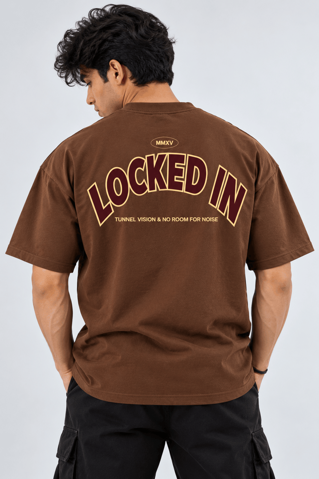 Brown Printed Oversized Tshirt